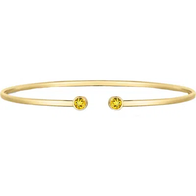 The Lovery Fine Jewelry Citrine Open Cuff Bangle In Yellow