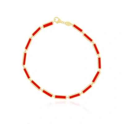 The Lovery Fine Jewelry Coral Bar Bracelet In Orange