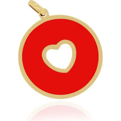 The Lovery Fine Jewelry Coral Donut Heart Charm In Orange
