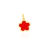 The Lovery Fine Jewelry Coral Flower Charm In Orange