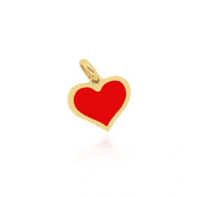 The Lovery Fine Jewelry Coral Heart Charm In Red