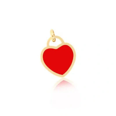 The Lovery Fine Jewelry Coral Heart Padlock Charm In Orange