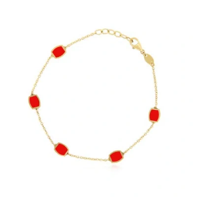 The Lovery Fine Jewelry Coral Icon Bracelet In Orange