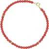 The Lovery Fine Jewelry Coral Round Bead Bracelet In Orange