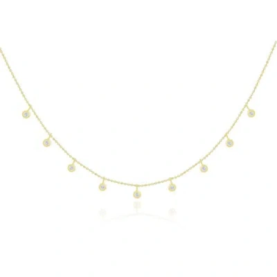 The Lovery Fine Jewelry Dangle Diamond Bezel Necklace In Gold