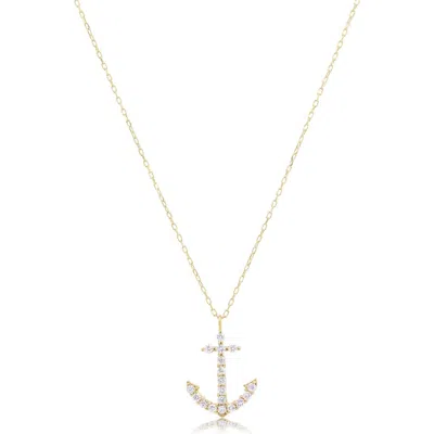 The Lovery Fine Jewelry Diamond Anchor Necklace In Gold