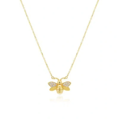 The Lovery Fine Jewelry Diamond Bee Necklace In Gold