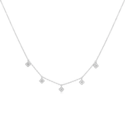 The Lovery Fine Jewelry Diamond Clover Dangle Necklace In Gold