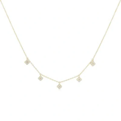 The Lovery Fine Jewelry Diamond Clover Dangle Necklace In Gold