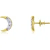 The Lovery Fine Jewelry Diamond Crescent Moon Screw Back Stud Earrings In Gold