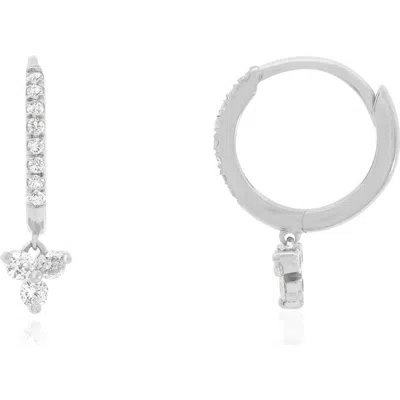 The Lovery Fine Jewelry Diamond Drop Dangle Huggie Hoop Earrings In Metallic