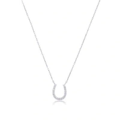 The Lovery Fine Jewelry Diamond Horseshoe Necklace In White