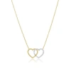 The Lovery Fine Jewelry Diamond Interlocking Double Heart Necklace In Gold