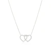 The Lovery Fine Jewelry Diamond Interlocking Double Heart Necklace In Metallic
