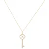 The Lovery Fine Jewelry Diamond Key Necklace In Gold