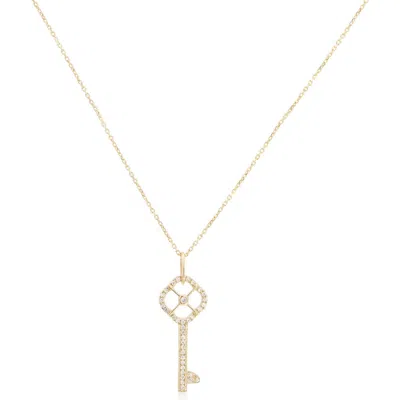 The Lovery Fine Jewelry Diamond Key Necklace In Gold