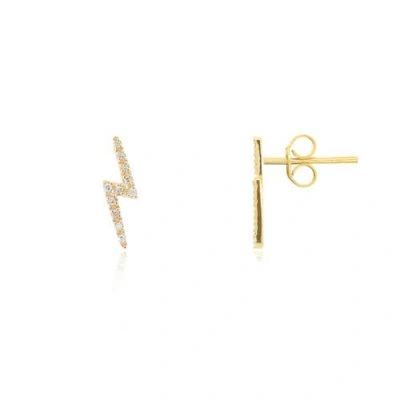 The Lovery Fine Jewelry Diamond Lightning Bolt Stud Earrings In Gold