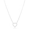 The Lovery Fine Jewelry Diamond Open Heart Necklace In Silver