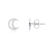 The Lovery Fine Jewelry Diamond Open Moon Stud Earrings In Metallic