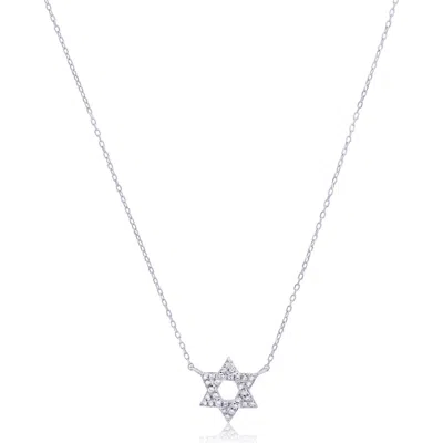 The Lovery Fine Jewelry Diamond Star Of David Necklace In Metallic