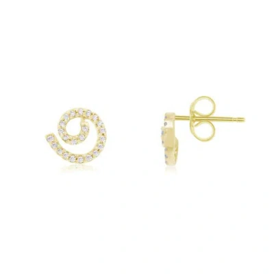 The Lovery Fine Jewelry Diamond Swirl Stud Earrings In Gold