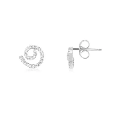 The Lovery Fine Jewelry Diamond Swirl Stud Earrings In Metallic