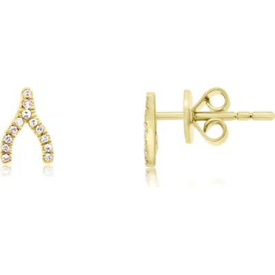 The Lovery Fine Jewelry Diamond Wishbone Stud Earrings In Gold