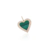 The Lovery Fine Jewelry Double Diamond Malachite Heart Charm In Green