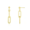 The Lovery Fine Jewelry Double Link Textured Paperclip Drop Earrings In Gold