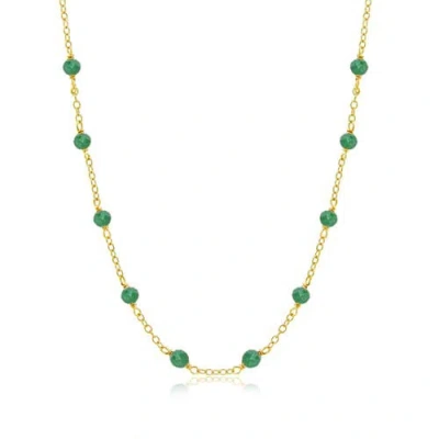 The Lovery Fine Jewelry Emerald Bead Chain Necklace In Green