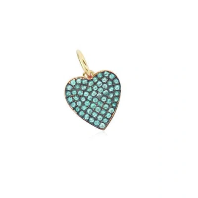 The Lovery Fine Jewelry Emerald Heart Charm In Green