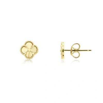 The Lovery Fine Jewelry Fluted Gold Clover Stud Earrings
