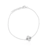 The Lovery Fine Jewelry Fluted Gold Diamond Halo Clover Bracelet