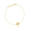 The Lovery Fine Jewelry Fluted Gold Diamond Halo Clover Bracelet In Gold
