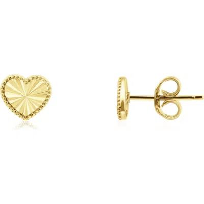 The Lovery Fine Jewelry Fluted Gold Heart Stud Earrings