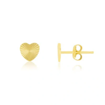 The Lovery Fine Jewelry Fluted Heart Stud Earrings In Gold