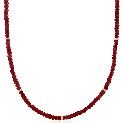 The Lovery Fine Jewelry Garnet Bead Necklace In Burgundy