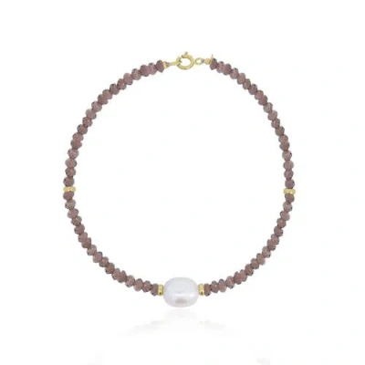 The Lovery Fine Jewelry Garnet Bead Pearl Bracelet In Burgundy