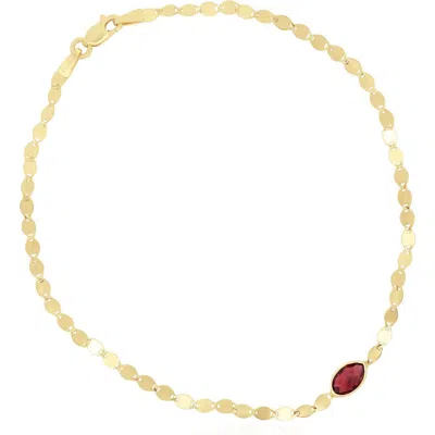 The Lovery Fine Jewelry Garnet Disco Chain Bracelet In Burgundy