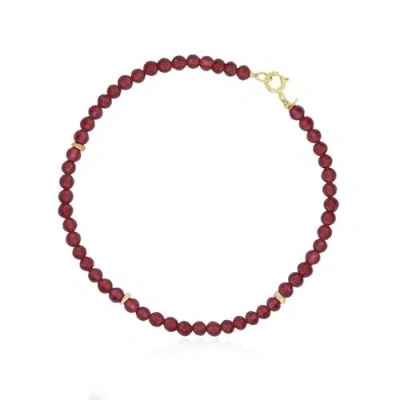 The Lovery Fine Jewelry Garnet Round Bead Bracelet In Burgundy