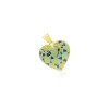 The Lovery Fine Jewelry Geometric Enamel Heart Charm In Blue