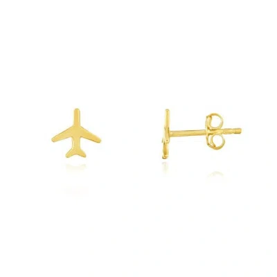 The Lovery Fine Jewelry Gold Airplane Stud Earrings