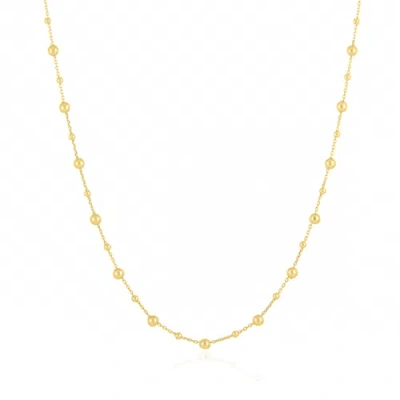 The Lovery Fine Jewelry Gold Bead Station Chain Necklace