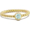 The Lovery Fine Jewelry Gold Beaded Aquamarine Ring In Gold