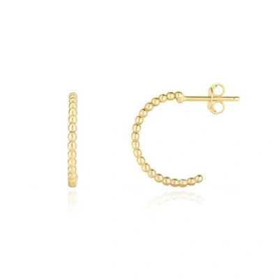 The Lovery Fine Jewelry Gold Beaded C-hoop Earrings