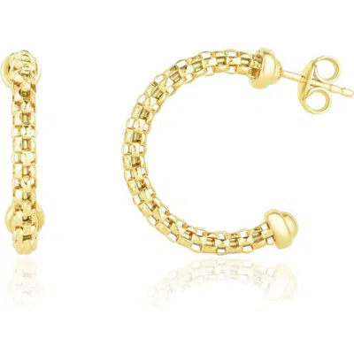 The Lovery Fine Jewelry Gold Box Chain Hoop Earrings