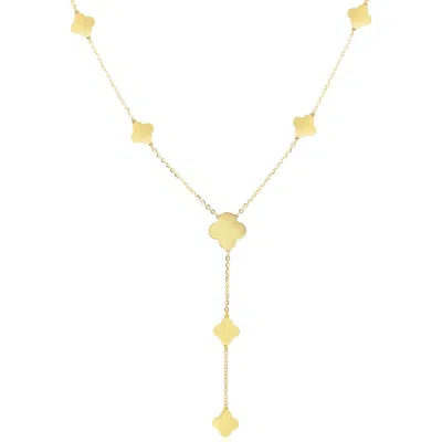 The Lovery Fine Jewelry Gold Clover Station Lariat Necklace