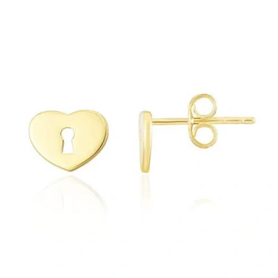 The Lovery Fine Jewelry Gold Heart Padlock Stud Earrings