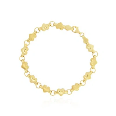The Lovery Fine Jewelry Gold Heart Round Link Bracelet