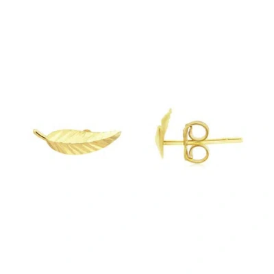 The Lovery Fine Jewelry Gold Leaf Stud Earrings